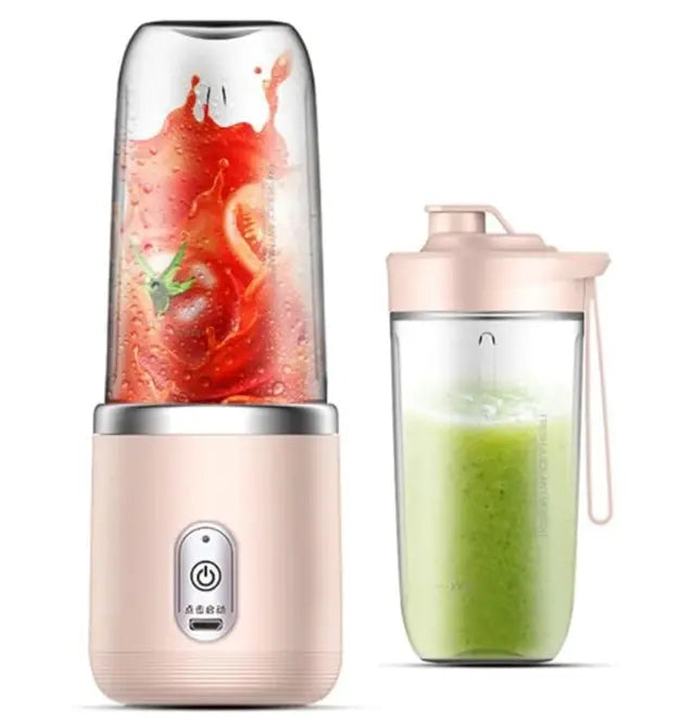 Portable Electric Juicer Blender - USB Rechargeable Mini Juicer Cup for Fruit & Vegetables (Pink) - Saif Al Najmi Kw